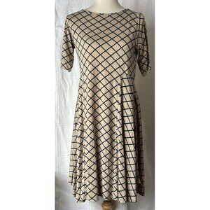 Comfy USA Lagenlook flowy dress tan‎ black sz M Modal